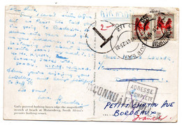 Afrique Du Sud- 1961--carte Postale Taxée Pour BORDEAUX-33 ( France) ... Timbre....cachets Et Griffes ......à Saisir - Lettres & Documents