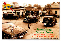 Vermont Bennington Hemming Motor News Sunoco Finest Old Fahioned Full Service Filling Station West Mail Street - Bennington
