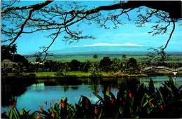 Hawaii Hilo Snowcapped Mauna Kea Seen From Lillukalani Park Across From Hilo Lagoon - Hilo