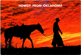 Oklahoma Howdy "End Of The Day" Cowboy And Gorse At Sunset - Other & Unclassified