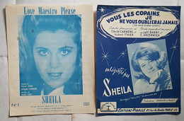 PARTITION - SHEILA - LOT DE 24 PARTITIONS DIFFERENTES - CHANSON FRANCAISE - ANNEE 60 - "YE YE" - SUCCES POPULAIRE - Chant Soliste