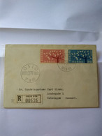 Norway.europa 1962.cpl Set On Registered Letter To Denmark E7 Post Reg Conmems For Postage.for Safe Arrival. - Brieven En Documenten