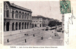 TORINO / LATO D ARIVO DELLA STAZIONE E CORSO VITTORIO EMANUELE - Trasporti