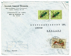 Ref 1518 -  1962 Airmail Cover - 5$50 Rate Bissau Portuguese Guinea To Lincoln UK - Insects - Portugiesisch-Guinea