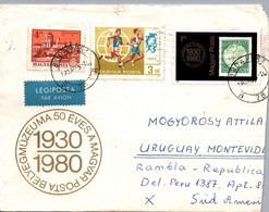 Sobre Hungria Hungria To Uruguay - Storia Postale