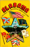 Alabama The Star Of The South Under Six Flags Showing State Capitol 1967 - Montgomery