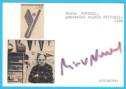 MIRKO NOVOSEL - Coach Of Yugoslavia Basketball Team Winner Of THREEE OLYMPIC MEDALS On Olympic Games 1976, 1980 And 1984 - Authographs