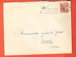 KD-10  Enveloppe Cachet Lausanne Santé Et Joie De Vivre Par Les Sports D'hiver.  Vers Epesses - Lettres & Documents