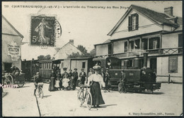 REPRODUCTION Ancienne D'une CPA Chateaugiron Arrivée Du Tramway Au Bas Noyal - Voir 2 Scans Larges Et Descriptif - Châteaugiron