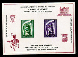 1956 Belgio Belgium EUROPA CEPT EUROPE Chateau De Beaulieu Su Cartoncino Nuovo, Castello Beaulieu Castle Card - 1956