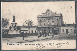 CPA BELGIQUE - Bruxelles, La Gare Du Luxembourg - Transporte Público