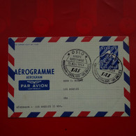 LETTRE AEROGRAMME PAR AVION OSLO FORSTE KOBENHAVN GRONLAND LOS ANGELES - Storia Postale