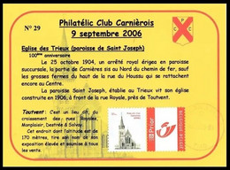 CS/ HK - DUOSTAMP / MYSTAMP° - Philatélic Club Carnièrois  - église Des Trieux (paroisse De Saint-Joseph) - Lettres & Documents