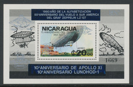 NICARAGUA 1980 Gedenkblock (gezähnt+ungezähnt) 50.Jahrestag Des Südamerikafluges - Nicaragua