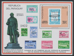 PARAGUAY 1980 100.Todestag Von Sir Rowland Hill / ZEPPELIN Kab.-Block ** - Paraguay