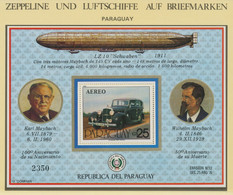 PARAGUAY 1980 Flp.-Blockausgabe ** 100.Geburtstag Von Carl Maybach; 50. Todestag Von Wilhelm Maybach, Auflage Nur 4.550 - Paraguay