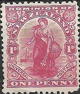 NEW ZEALAND 1907 Dominion - 1d - Red MNG - Unused Stamps