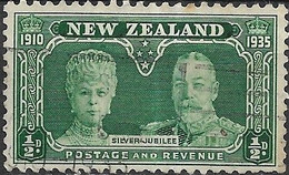 NEW ZEALAND 1935 Silver Jubilee - 1/2d - King George V And Queen Mary FU - Poste Aérienne