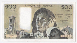 500 Francs Pascal 3 – 4 – 1985, Alph. F 231 N° 04539, TTB/SUP - 500 F 1968-1993 ''Pascal''