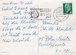 50987 - DDR - 1967 - 10Pfg. Ulbricht EF A AnsKte GOERLITZ - 9.ARBEITERFESTSPIELE DER DDR ... -> Westdeutschland - Storia Postale