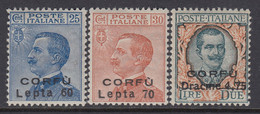 ITALIA - Corfù N.12-14 - Cv 450 Euro - SUPER CENTERED - GOMMA INTEGRA - MNH** - Corfu