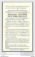 MUSSY ..-- Mr Edouard BECKER , Veuf De Mme Maria Gillet . Né En 1867 . Décédé En 1937 , à MUSSY . - Musson