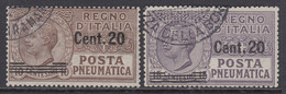 ITALIA - Posta Pneumatica Serie "Leoni"  Sassone N.5-6 - Cat. 270 Euro Usati - Poste Pneumatique