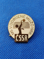 Official Enamel Badge Pin Volleyball World Championship Cup WC CSSR 1966 - Volleyball