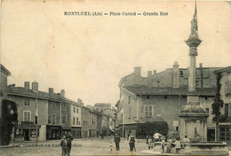 Montluel * La Place Carnot Et La Grande Rue * Débit De Tabac Tabacs * Café Comptoir - Montluel
