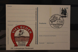 Deutschland 2000; 232. Ludwigsburger Pferdemarkt, Pferd, Wertstempel Sehenswürdigkeiten, SST - Private Postcards - Used