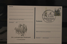 Deutschland 2002;  234. Ludwigsburger Pferdemarkt, Wertstempel Sehenswürdigkeiten, SST - Cartes Postales Privées - Oblitérées