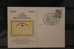 Deutschland 1994, Ganzsache: 125 Jahre Postkarte; Aschaffenburg; Wertstempel Sehenswürdigkeiten - Private Postcards - Used