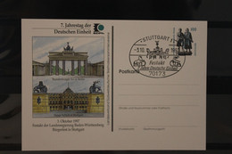 Deutschland 1997,  Ganzsache 7. Jahrestag Deutsche Einheit, Wertstempel Sehenswürdigkeiten, Gebraucht - Private Postcards - Used