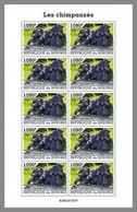 BURUNDI 2022 MNH Chimpanzees Schimpansen Chimpanzes M/S - OFFICIAL ISSUE - DHQ2205 - Scimpanzé