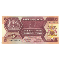 Billet, Uganda, 5 Shillings, 1987, KM:15, NEUF - Uganda