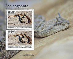 Burundi 2022, Animals, Snake II, Block - Neufs