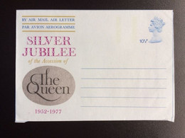 GREAT BRITAIN 1977 AEROGRAMME SILVER JUBILEE UNUSED GROOT BRITTANNIE - Universal Mail Stamps