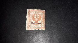 01AL39 POSSEDIMENTI ITALIANI EGEO CALINO CALIMNO 1912 FRANCOBOLLI D'ITALIA SOPRASTAMPATI 2 CENT. "X" - Egée (Calino)