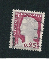 N° 1263 Marianne De Decaris 0.25 1960 Timbre France  Oblitéré - 1960 Marianne De Decaris