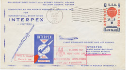 USA 25.3.1960, Selt. Raketenpostflug RRI Flight VII Geflogen In Rakete Interpex 4 "Stotey County, Nevada - Lyon County, - 2c. 1941-1960 Cartas & Documentos