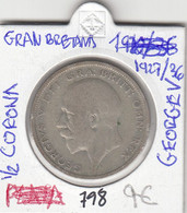 CR0798 MONEDA GRAN BRETAÑA 0,5 CORONA 1927-36 GEORGE V 9 - Andere & Zonder Classificatie