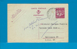 België Export Postkaart Vanuit Waulsort Naar Baltimore (U.S.A.) 1952 UNG - 1948 Export