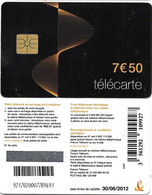 @+ Télécarte Torsades - 7,50€ - GEM1 - 30/06/2012 - Ref : CC-FT6C - 2010
