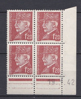 N° 515 Type Hourrier En Coins Datés  19.01.42 - ....-1929