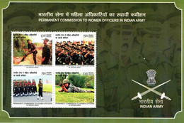 INDIA 2022 Women Officers In Indian Army 10 Nos. MINIATURE SHEETS MNH - Nuevos