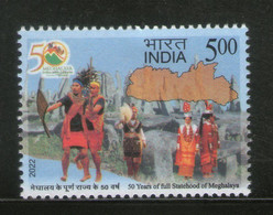 India 2022 NEW *** India 2022 50 Years Of Full Statehood Meghalaya Costume  1 Stamp Mint MNH (**) Inde Indien - Nuevos
