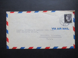 Niederlande 1946 Königin Wilhelmina Nr.452 EF Via Air Mail Luftpost Auslandsbrief Von Amsterdam Nach Illinois USA - Cartas & Documentos