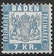 Baden Mint * Original Gum Light Blue 55 Euros 1871 (no Black Dot, Kein Schwarzer Punkt Auf Marke) - Mint