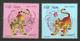 2022 NEW *** VIETNAM 2021 ZODIAC LUNAR NEW YEAR OF TIGER 2022 COMP. SET OF 2 STAMPS IN MINT MNH (**) - Ungebraucht