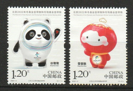 CHINA 2020-2 MASCOTS FOR 2020 BEIJING WINTER OLYMPIC GAMES SET 2 STAMPS MNH (**) - Ungebraucht